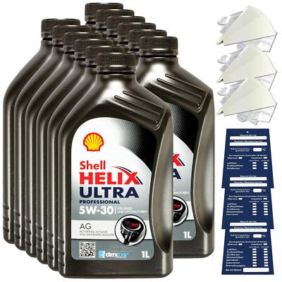 12 Liter original Shell Helix Ultra Prof. AG 5W30 Motoröl 550040557 ACEA C3 SET