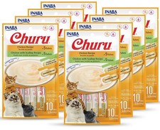 INABA Churu Cat Treats, Grain-Free, Lickable, Squeezable Creamy Pur e Cat Tre...
