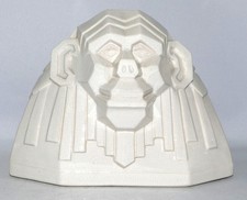 Art Deco Keramik Skulptur Affenbüste geometrisch Niederlande H. 17,0 cm