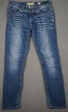 WL09405 GREAT BKE THE BUCKLE PAYTON SKINNY LEG WOMENS BLUE JEANS sz30 LONG
