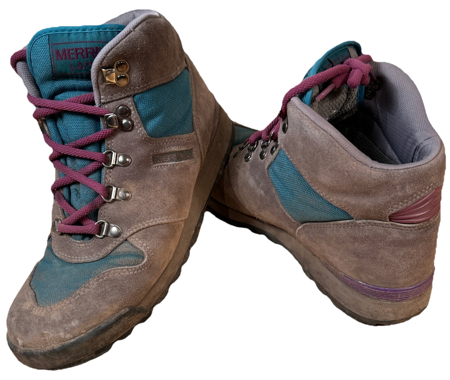 Vintage 90s Merrell Women's US 8 Lazer Hiking Boots Teal Purple  EUR 40 UK 6.5