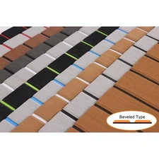 Bevel Edge EVA Foam Boat Flooring Mat Decking Sheet 94.5" Marine Faux Teak Floor