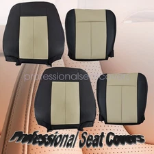 For 2007-2014 Ford Expedition Driver & Passenger Bottom & Top Leather Seat Cover