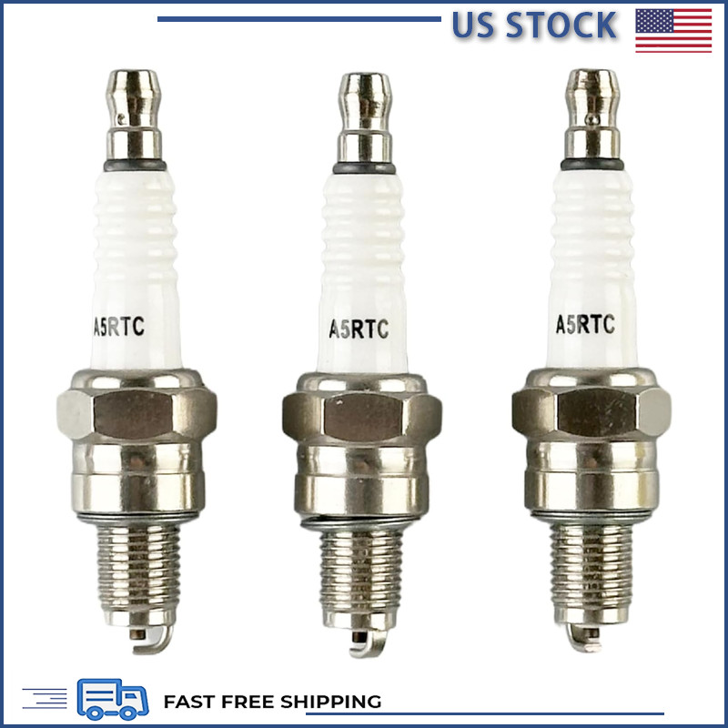 3-Pack A5RTC Spark Plug - NGK 6535 CR5HSB, Brisk NAR17 NAR17C, Champion 808/Z9Y,