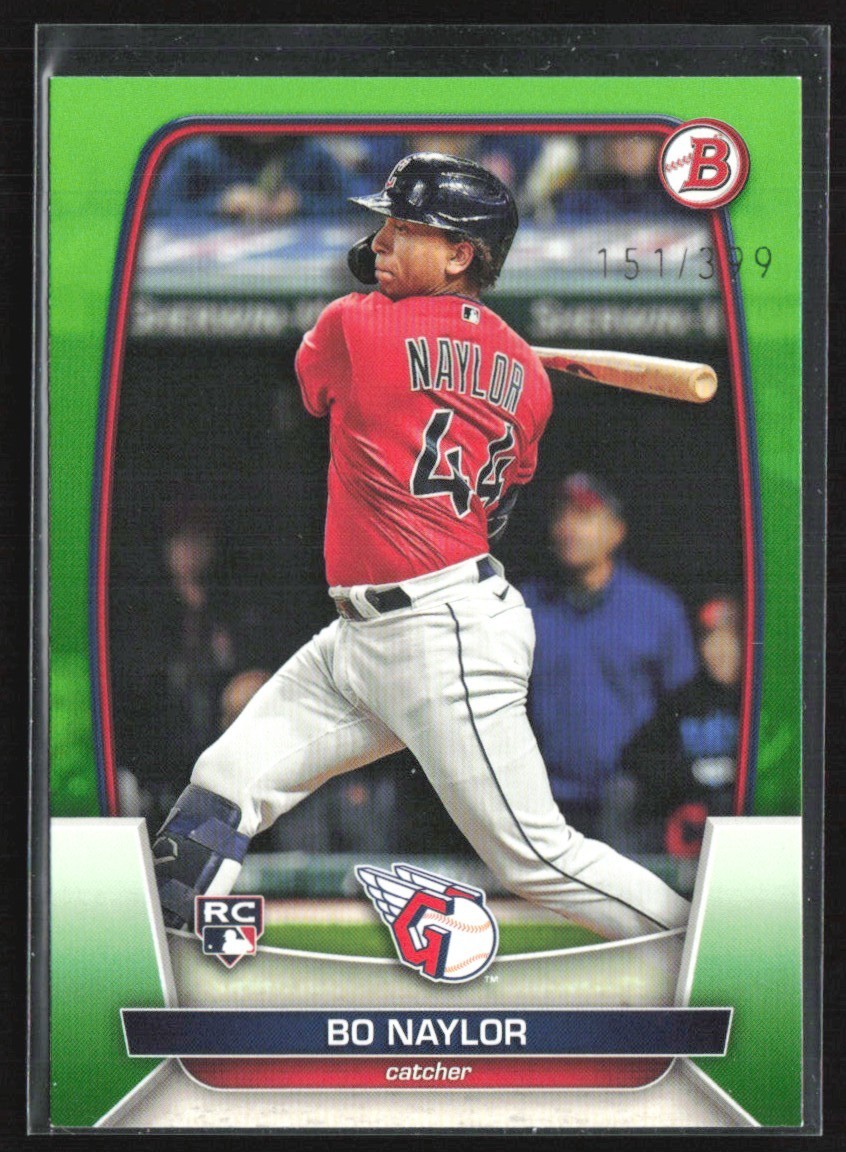 Bo Naylor 2023 Bowman Neon Green RC /399 #60 Cleveland Guardians