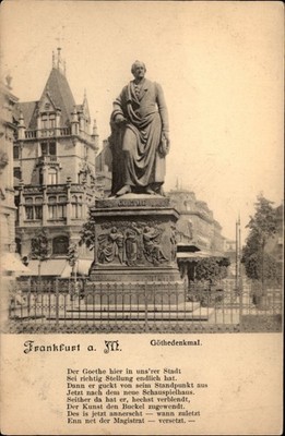 Goethe Denkmal Frankfurt am Main vintage postcard q882