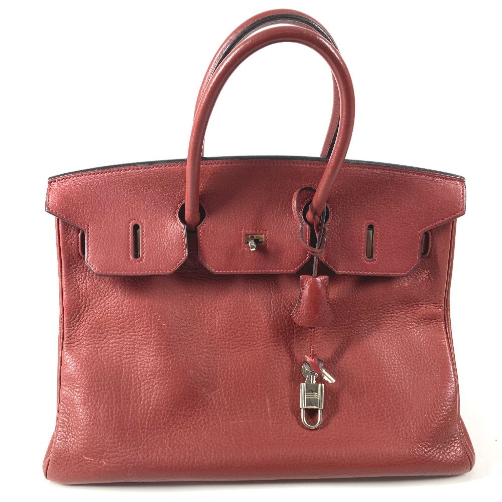 HERMES Birkin35 Tote Bag Hand Bag Ardennes Rouge Ash (estimated) Wine red image 8