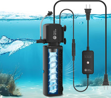 Aquarium Filter with U - V Light Filter Sponge, Fish Tank Filter with Timer fo