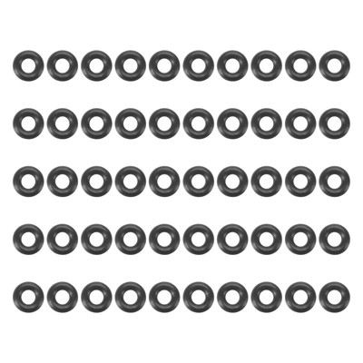 50pcs Nitrile Rubber O Ring 0.22'' OD 0.1'' ID 0.06'' Width NBR O-ring, Black