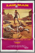 Vintage 1971 Lawman Original Movie Poster 27x41 Folded Burt Lancaster  N Mint
