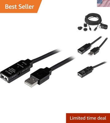 com M/F - 10 meter USB 2.0 Repeater / Extender Cable USB A M to USB A F 10 m ...