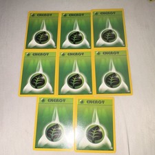 Pokemon TCG Base Set Grass Energy Basic Energy 8-Card Lot English