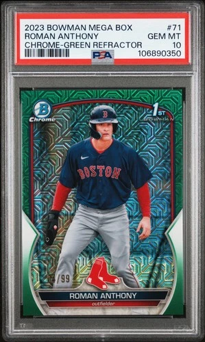 2023 Bowman Mega Box ROMAN ANTHONY GREEN 1ST ROOKIE RC SP /99 PSA 10 GEM