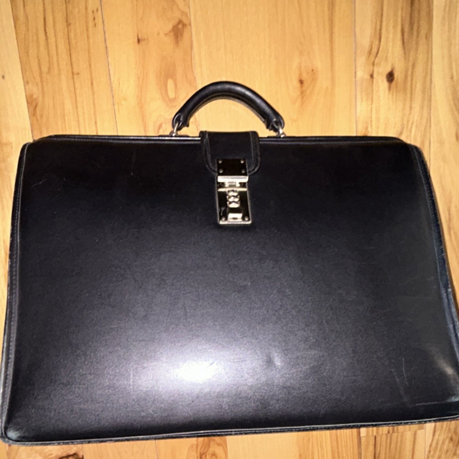 Black Briefcase/Document Case Push Lock Top Handl… - image 1