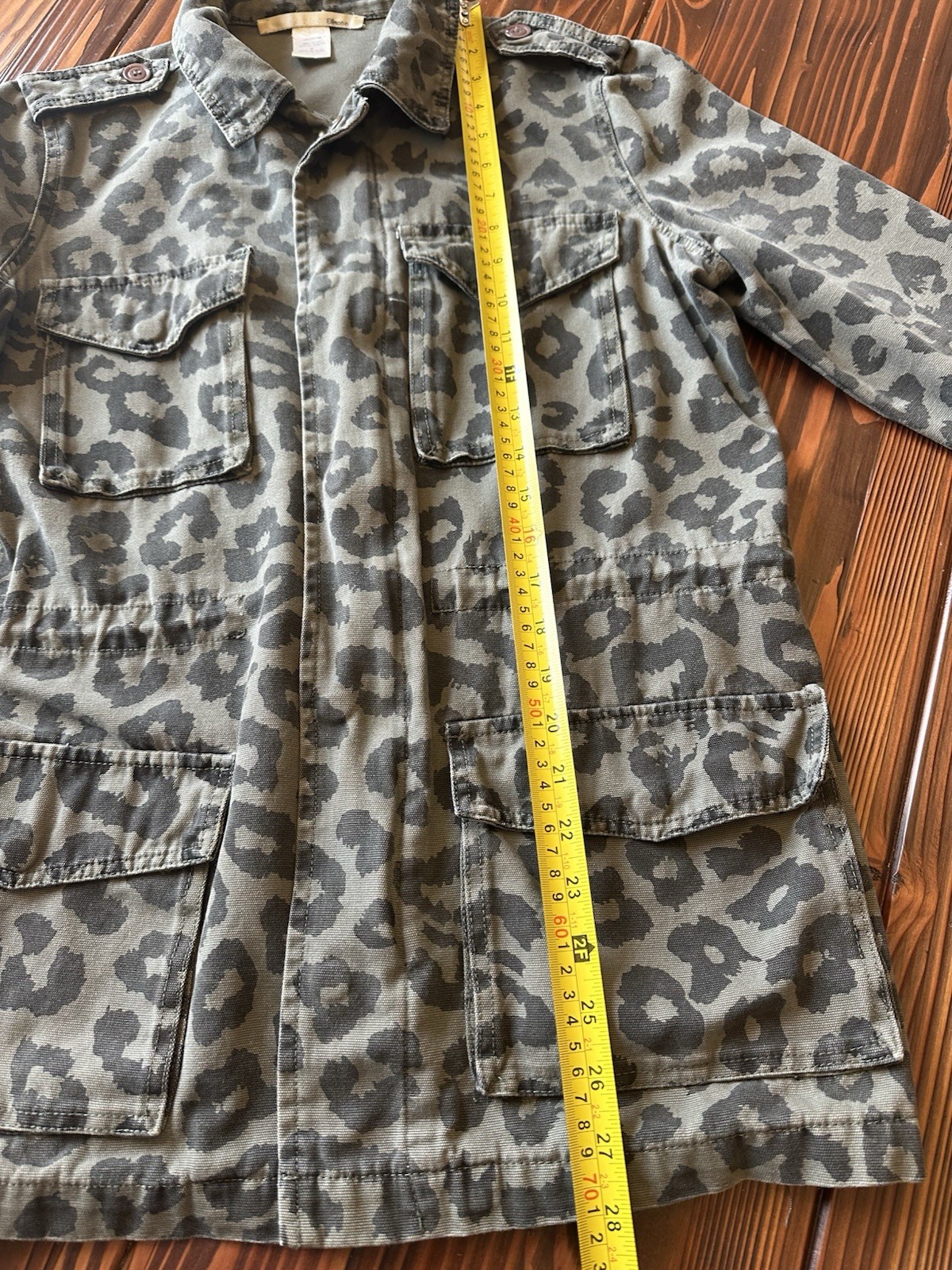 Ellison Leopard Utility Jacket Medium Olive Cargo… - image 5