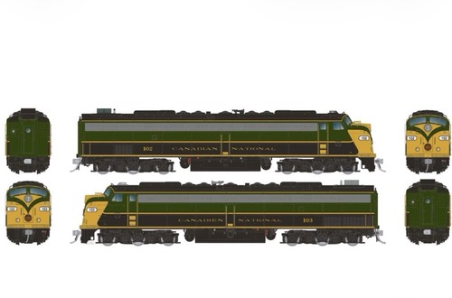 HO RAPIDO 28815 Canadian National EMD E9A con HEP SET #102 y 103 ESU LokSound DCC | Zustand: New