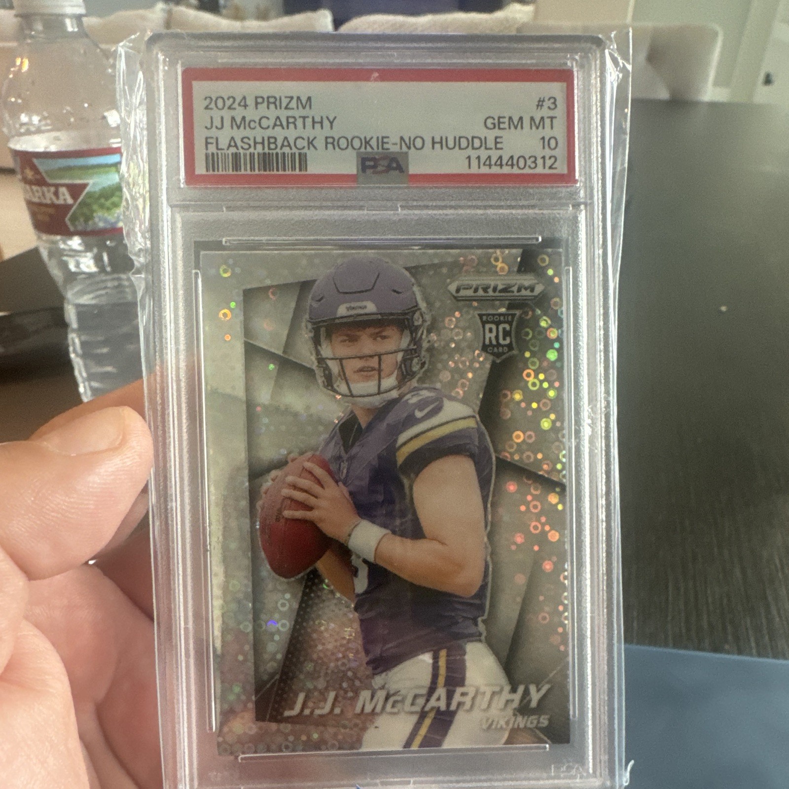 Panini 2024 Prizm J.J. McCarthy Flashback Rookie No Huddle Prizm #3 PSA 10
