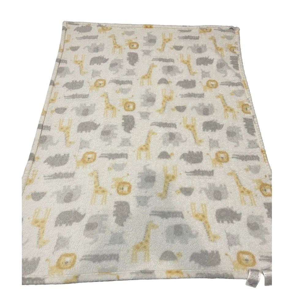 Baby Starters 抓绒毯 长颈鹿 大象 狮子 河马 鳄鱼 灰色 白色 — 第 3/4 张图片