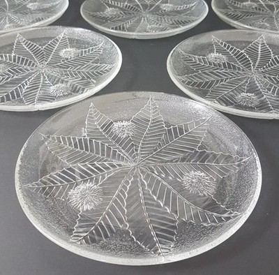 French Vintage Luminarc CHATAIGNIER, Clear Glass Dessert Salad Plate, Set of 10