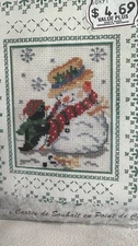 Design Works Craft Cross Stitch Greetings #5566 Christmas Snowman Penguin NEW