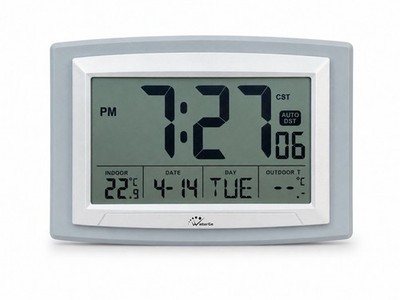WallarGe Atomic Clock with Indoor Temperature and Humidity,Self-Setting Digital