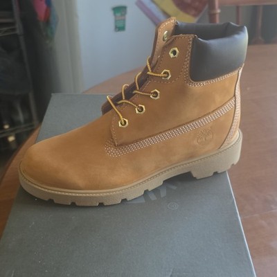 Timberland 6'' Waterproof Wheat Nubuck Lace-Up Work Boots Teens US 4 M NIB