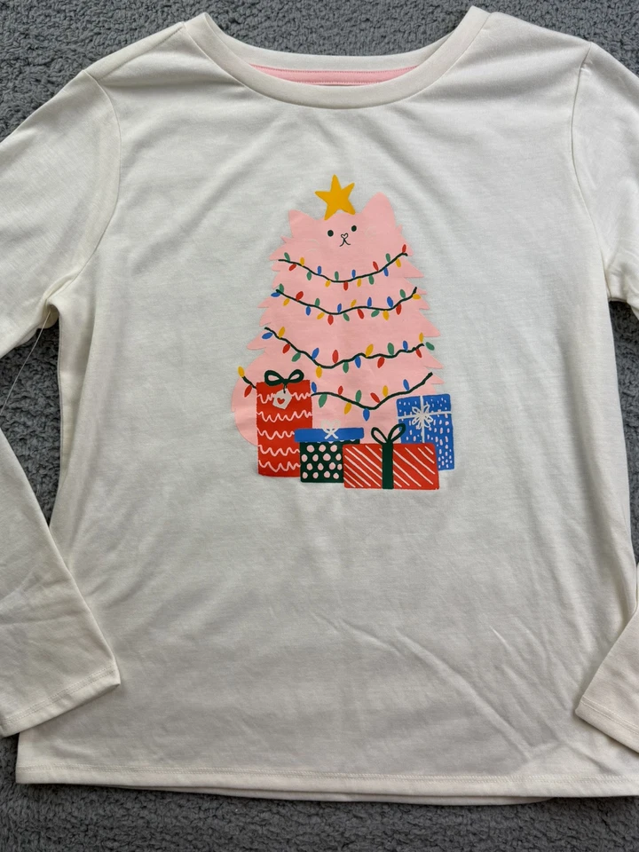 Cat & Jack Girl's Size XXL (16-18) Holiday Cat Long Sleeve Pajama Set - Image 4 of 4
