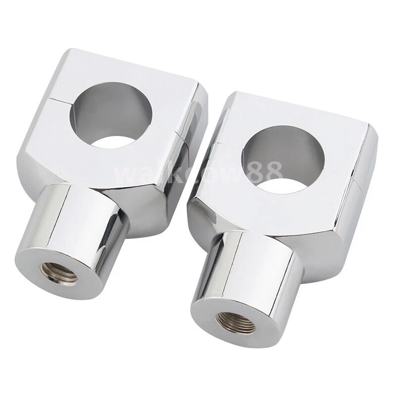 2x Chrome Handlebar Risers Mount Clamps For Honda Shadow VT 600 700 750 1100 Foto 2 de 4