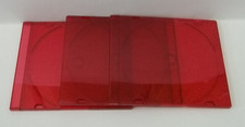 Gently Used Lot of 3 Red One-Sided 3-Tooth Hub CD DVD Jewel Cases