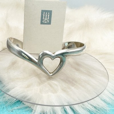James Avery Sterlingsilber reichlich Herz Manschette Armband 7'' Handgelenk 925 nicht mehr produziert