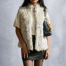 Jack By BB Dakota Faux Fur Sleeveless Vest Medium 