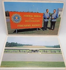 Lot of 2 Vintage FBI Firearm Target Range Postcards Quantico VA Law Enforcement