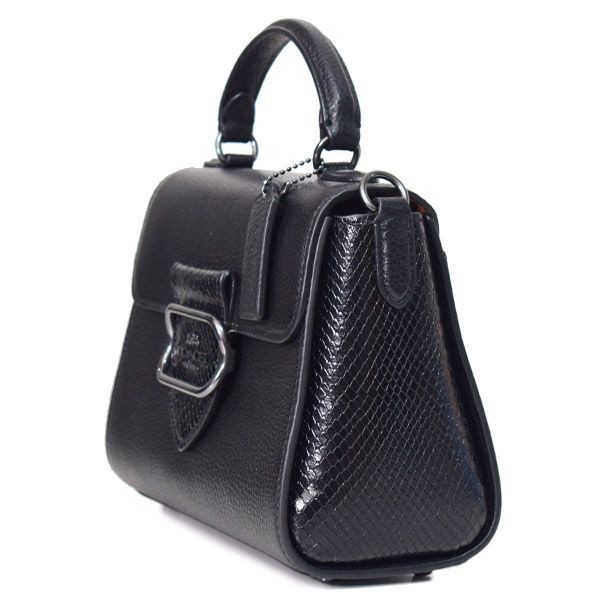 COACH Python Leather Snake Embossed Morgan Top Ha… - image 3