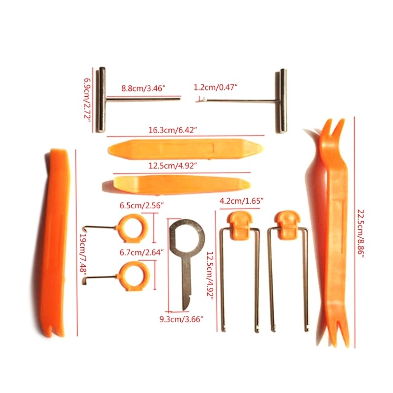12x Car Radio Door Clip Panel Trim PlasticRemoval Pry Tools Moulding