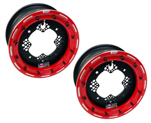 DWT ROK'N LOCK Front Red Beadlock Rims Wheel 10" 10x5 4+1 4/144 LTR450 LTZ400 - Picture 3 of 3