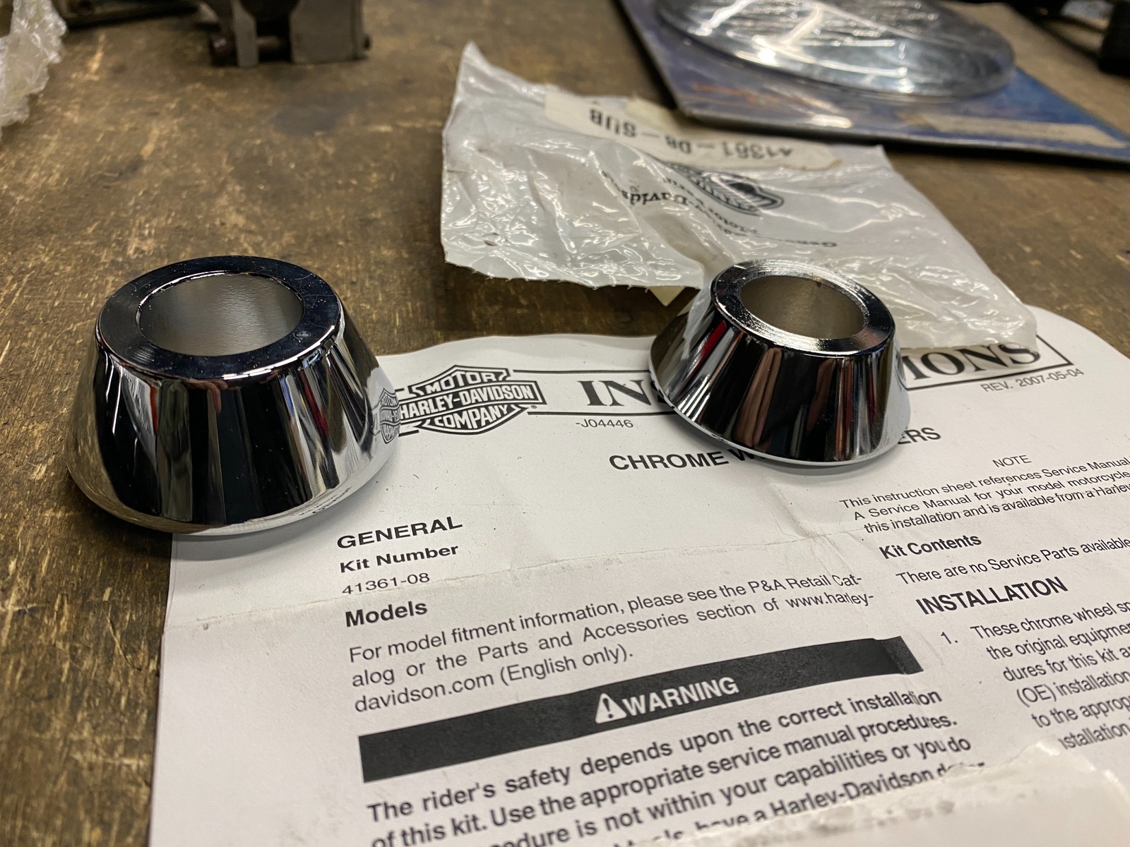 Front Chrome Tapered Axle Wheel Spacers Harley Dyna Wide Glide Fat Bob ...