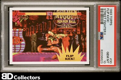 FLIP KICK! PSA 10 POP 3 #30 1993 Topps Street Fighter II GEM MINT
