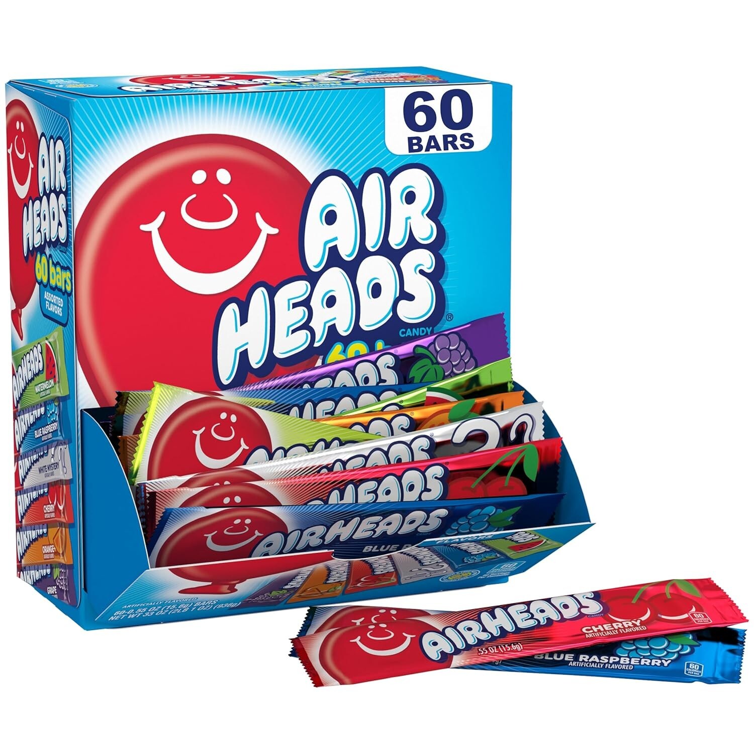 Airheads Candy Bars, Variety Bulk Box, Chewy Full Size Fruit Taffy, Gifts, Holid
