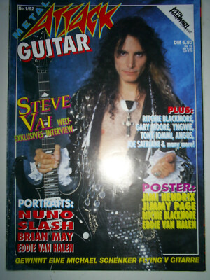 METAL ATTACK 1992 STEVE VAI EDDIE VAN HALEN BRIAN MAY KIRK HAMMETT BLACKMORE