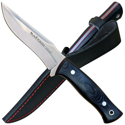 Muela schlankes Jagd- Outdoormesser ''Pointer'' Micarta-Schalen Lederscheide