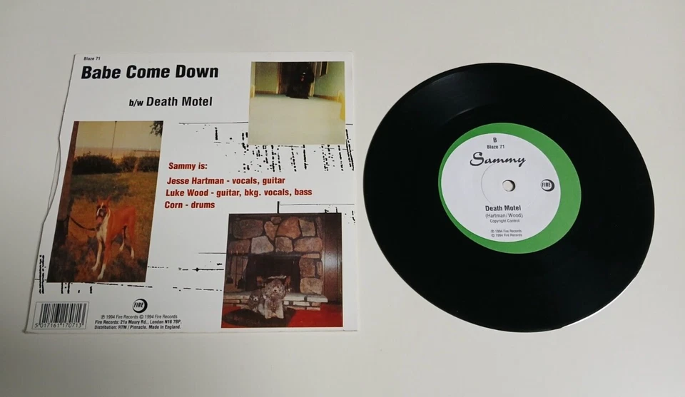 SAMMY BABE COME DOWN VINYL 7" SINGLE PAVEMENT FIRE 1994 DISC NEAR MINT - Image 2 of 2