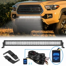 For 2016-2023 Toyota Tacoma 32'' LED Light Bar Combo+Hidden Bumper Brackets+Wire