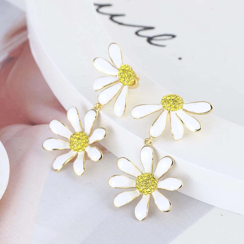 Kate Spade New York Rhinestone Daisy SUNFLOWER Flower Earrings
