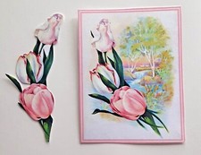 3D UPick Tulip Flower Spray Frame Scene Scrapbook Card Embellishment 3553