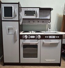 KidKraft Uptown Espresso Wooden Pretend Play Toy Kitchen for Kids