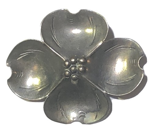 Vintage Stuart NYE Sterling Dogwood Blossom Brooch