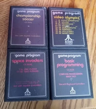 Atari Game Program Lot of 4- Space Invaders, Soccer, Olympics, Basic Programming