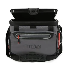 Titan Deep Freeze Zipperless Hardbody Cooler Holds 30 Cans Gray Ice Chest