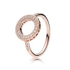 Pandora Rose Gold With CZ Hearts Of Pandora Halo Ring 181039CZ-54 - Size 7