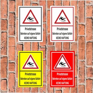 Schild Privatstraße Betreten auf eigene Gefahr Keine ...